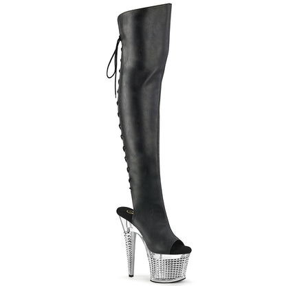 SPECTATOR-3019 7" Heel, 3" Textured PF Over-The-Knee Boot, Side Zip