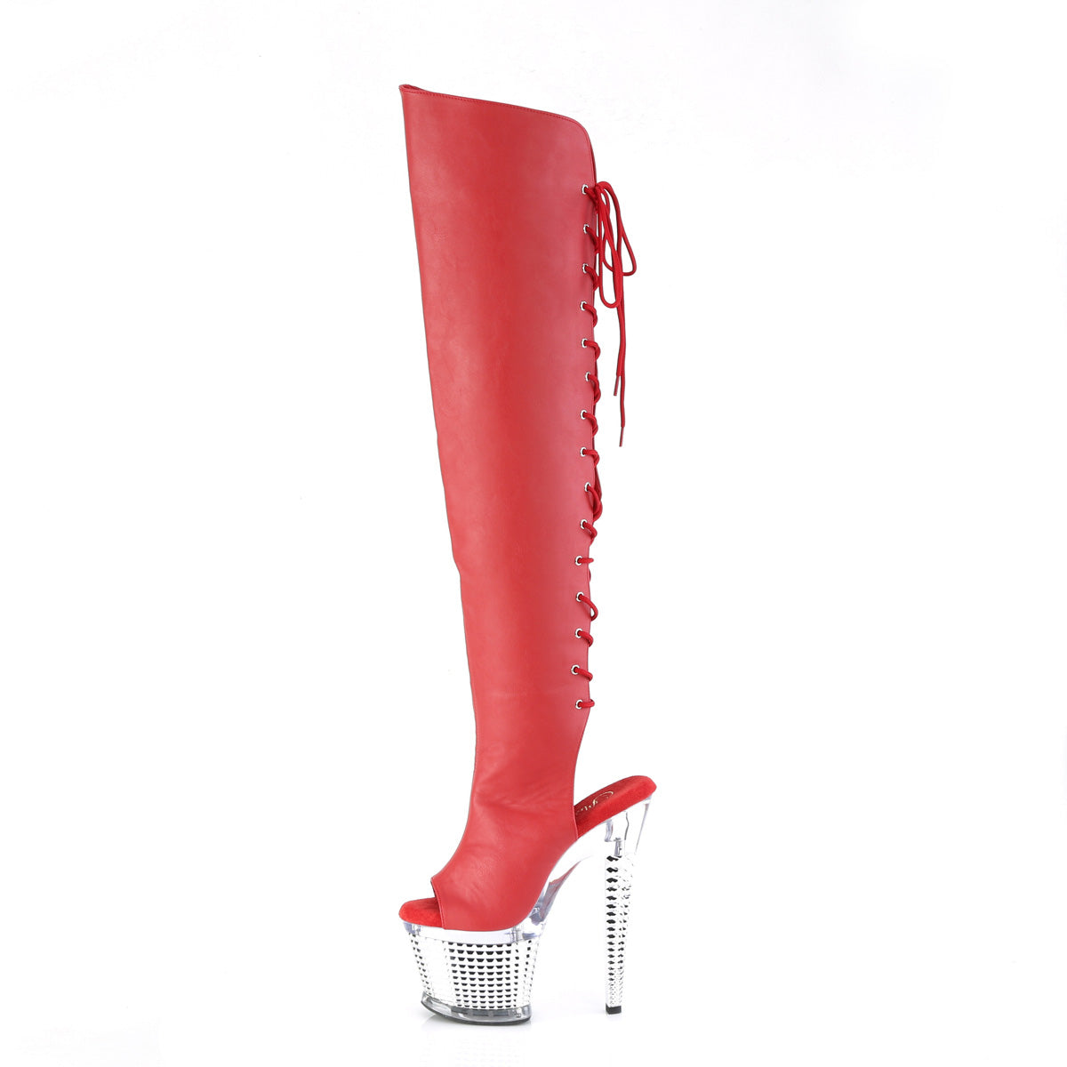 SPECTATOR-3019 *7" Heel, 3" Textured PF Over-The-Knee Boot, Side Zip