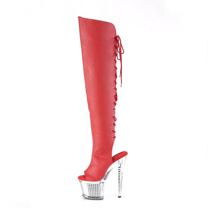SPECTATOR-3019 *7" Heel, 3" Textured PF Over-The-Knee Boot, Side Zip