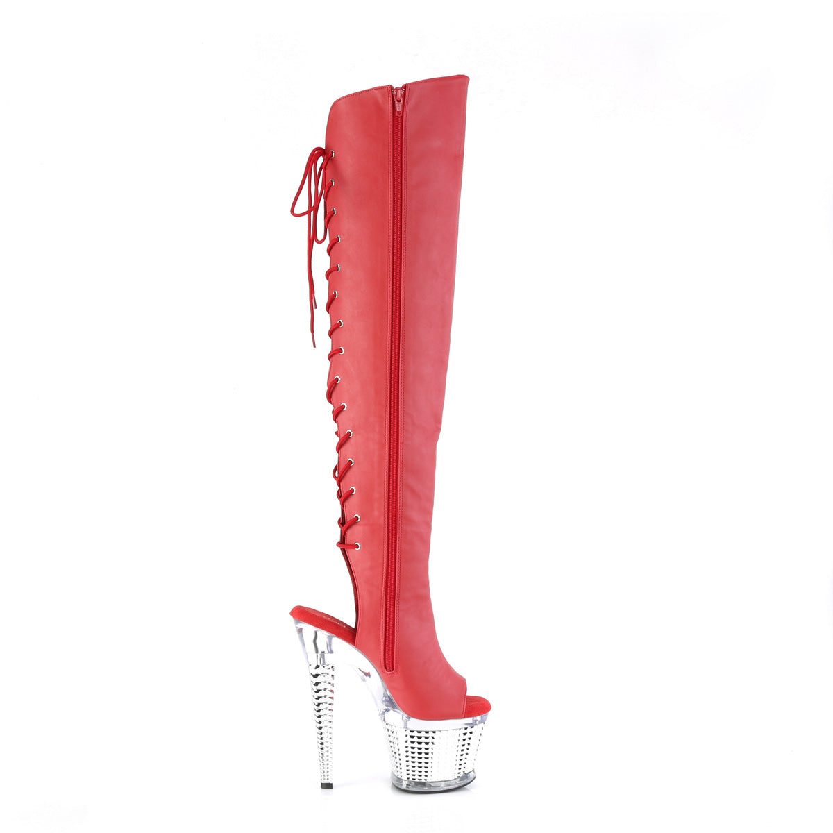 SPECTATOR-3019 *7" Heel, 3" Textured PF Over-The-Knee Boot, Side Zip