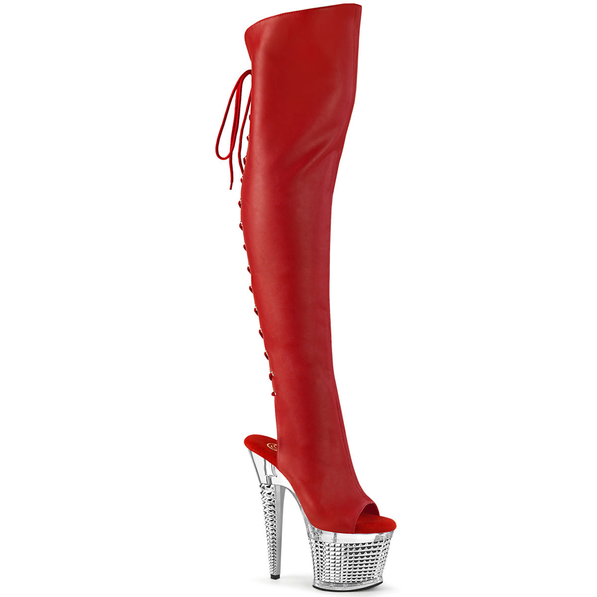 SPECTATOR-3019 *7" Heel, 3" Textured PF Over-The-Knee Boot, Side Zip