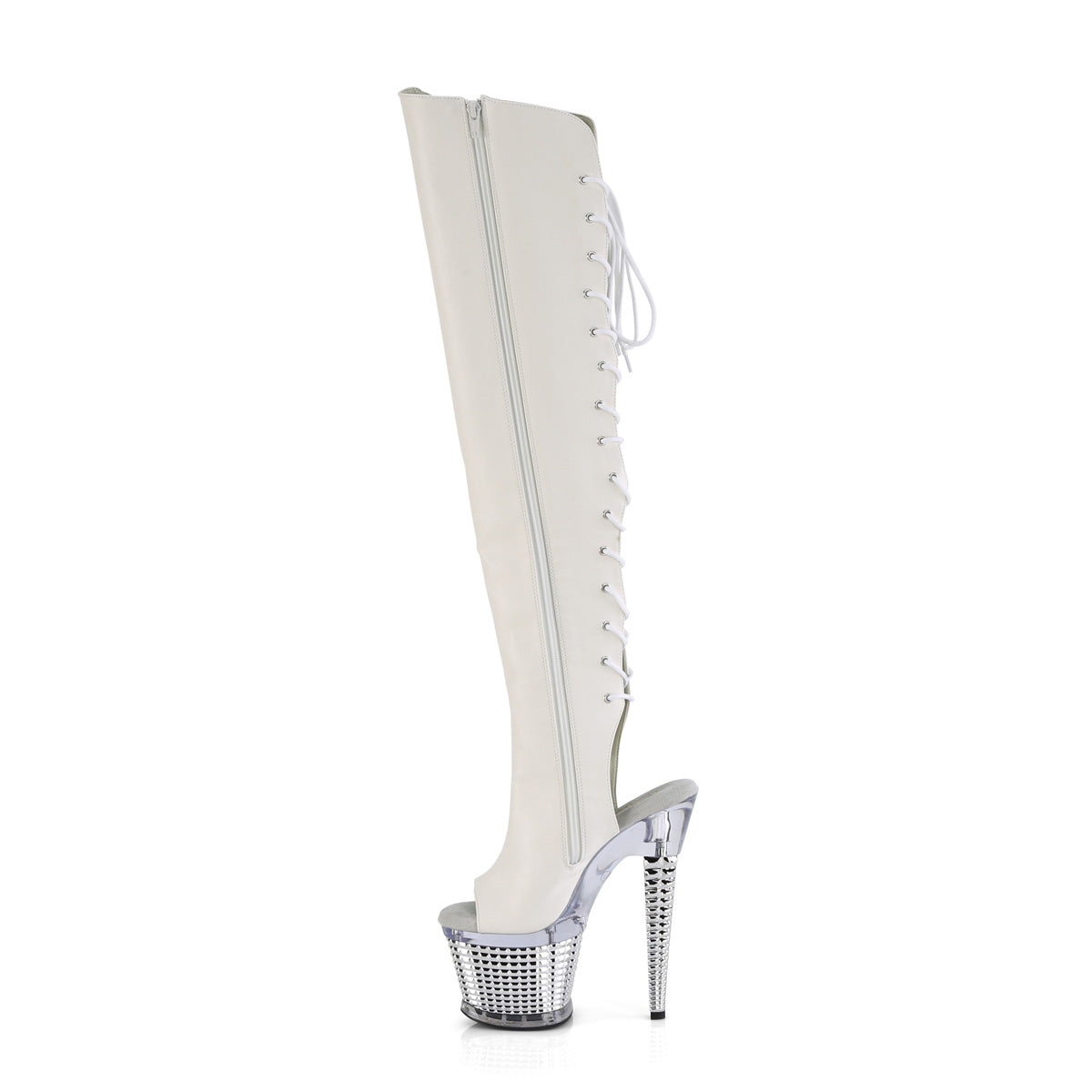 SPECTATOR-3019 7" Heel, 3" Textured PF Over-The-Knee Boot, Side Zip