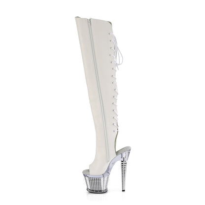 SPECTATOR-3019 7" Heel, 3" Textured PF Over-The-Knee Boot, Side Zip
