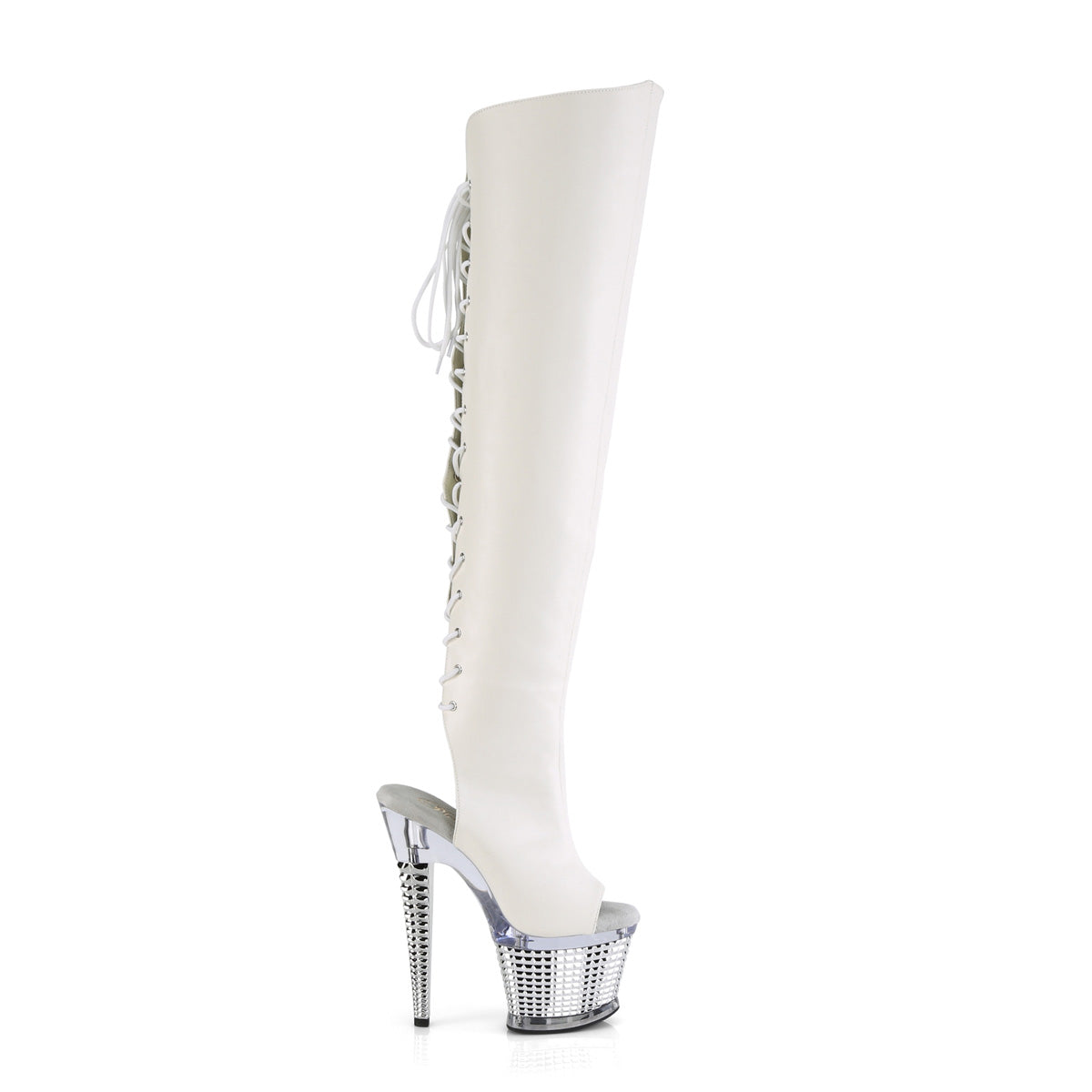 SPECTATOR-3019 7" Heel, 3" Textured PF Over-The-Knee Boot, Side Zip