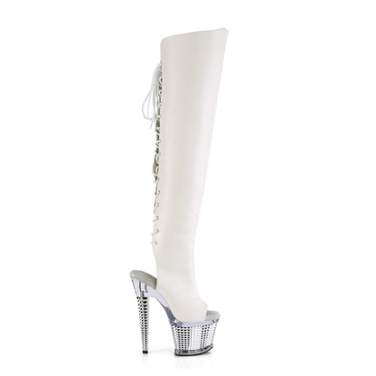 SPECTATOR-3019 7" Heel, 3" Textured PF Over-The-Knee Boot, Side Zip