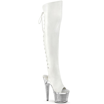 SPECTATOR-3019 7" Heel, 3" Textured PF Over-The-Knee Boot, Side Zip