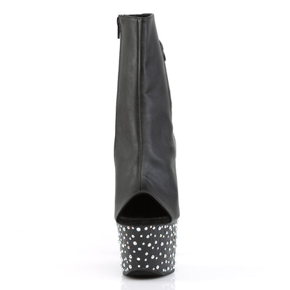 STARDANCE-1018-7 7" Heel, 2 3/4" PF Open Toe/Heel Ankle Boot, side Zip