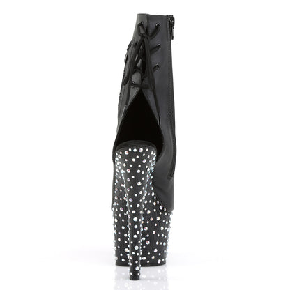STARDANCE-1018-7 7" Heel, 2 3/4" PF Open Toe/Heel Ankle Boot, side Zip