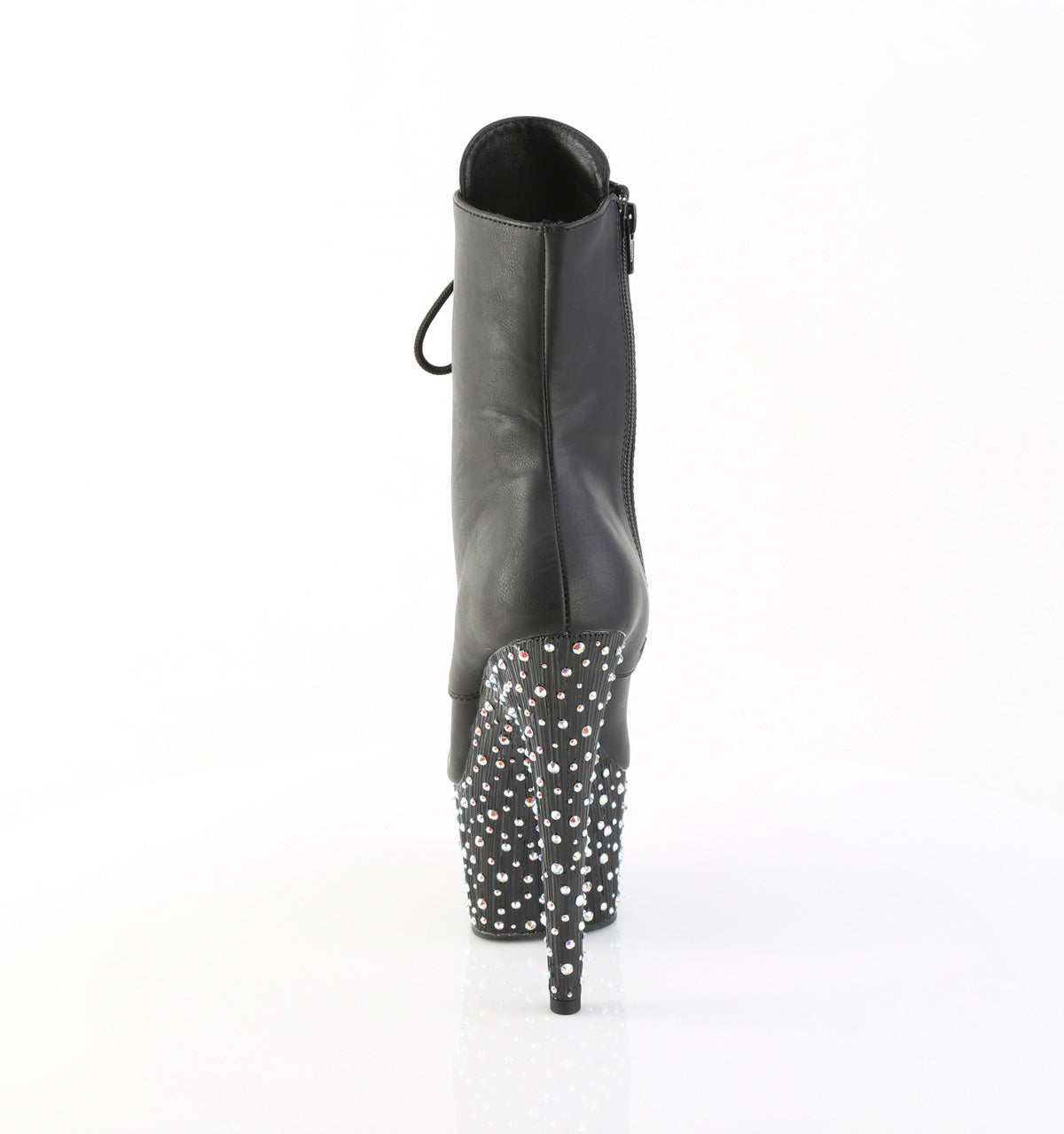 STARDANCE-1020 7" Heel, 2 3/4" PF Lace-Up Front Ankle Boot, Side Zip