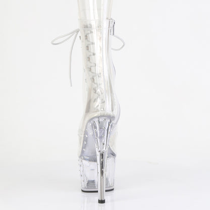 STARDUST-1021C-7 *7" Heel, 2 3/4" PF Lace Up Peep Toe Ankle Boot w/RS