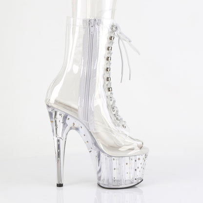 STARDUST-1021C-7 *7" Heel, 2 3/4" PF Lace Up Peep Toe Ankle Boot w/RS