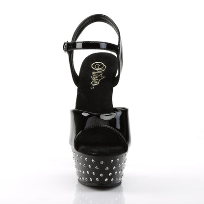 STARDUST-609 6" Heel, 1 3/4" PF Rhinestone Studded Ankle Strap P/F Sandal