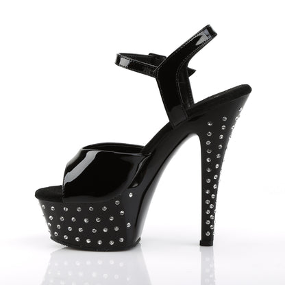 STARDUST-609 6" Heel, 1 3/4" PF Rhinestone Studded Ankle Strap P/F Sandal