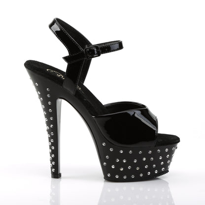 STARDUST-609 6" Heel, 1 3/4" PF Rhinestone Studded Ankle Strap P/F Sandal