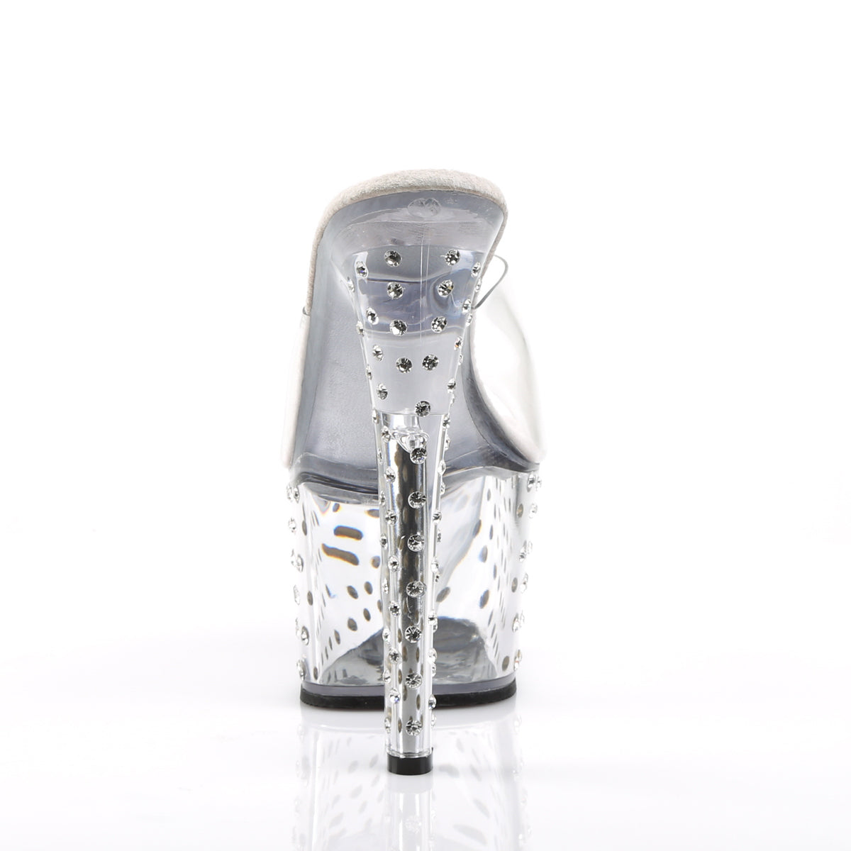 STARDUST-701 7" Heel, 2 3/4" PF Rhinestone Studded Platform Slide