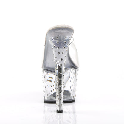 STARDUST-701 7" Heel, 2 3/4" PF Rhinestone Studded Platform Slide
