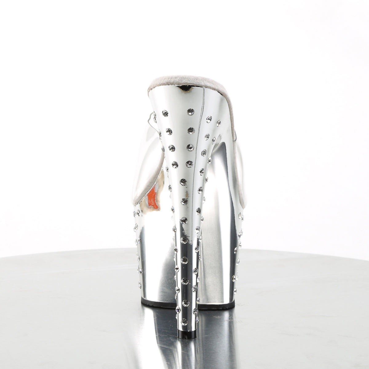 STARDUST-701 7" Heel, 2 3/4" PF Rhinestone Studded Platform Slide