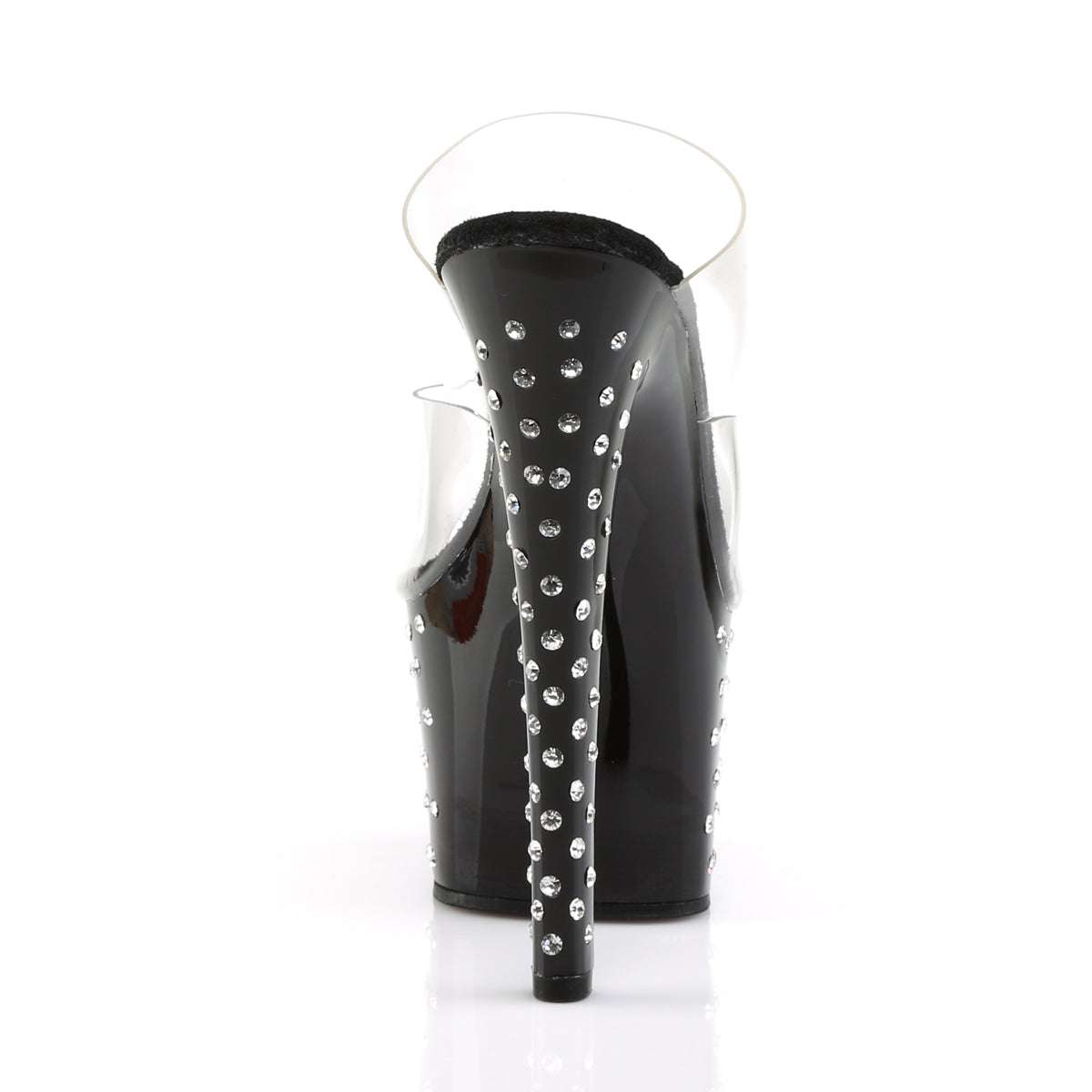 STARDUST-702 7" Heel, 2 3/4" PF Rhinestone Studded Platform Slide