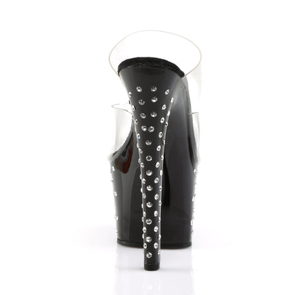 STARDUST-702 7" Heel, 2 3/4" PF Rhinestone Studded Platform Slide
