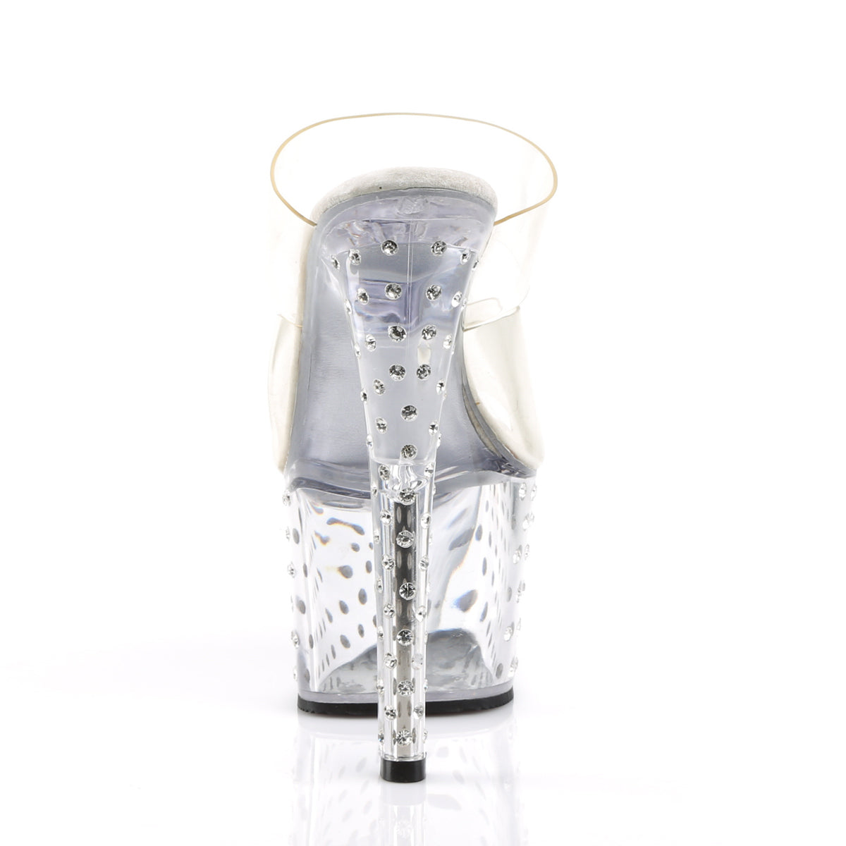 STARDUST-702 7" Heel, 2 3/4" PF Rhinestone Studded Platform Slide