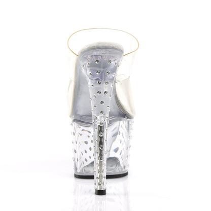 STARDUST-702 7" Heel, 2 3/4" PF Rhinestone Studded Platform Slide