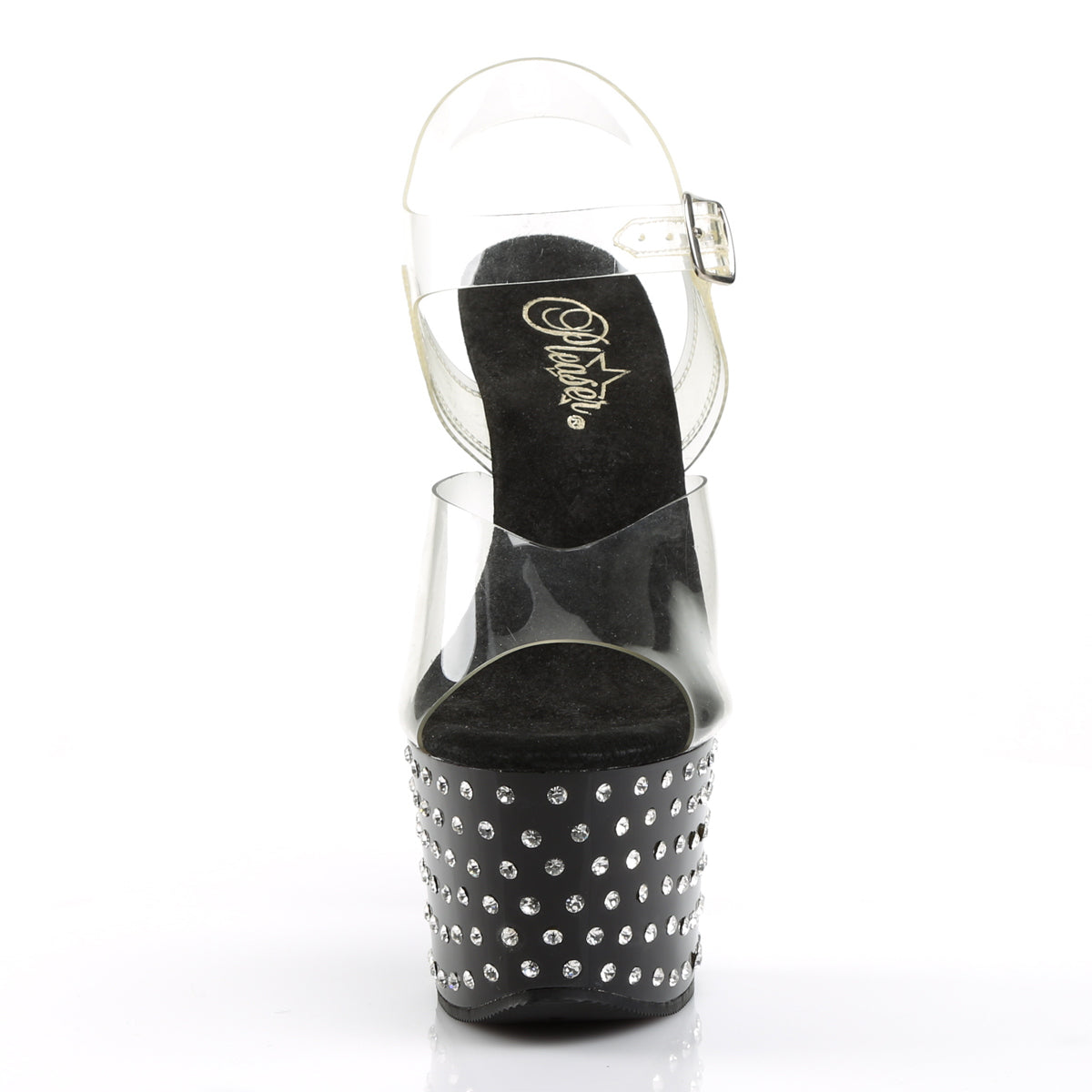 STARDUST-708 7" Heel, 2 3/4" R/S Studded PF Ankle Strap Sandal