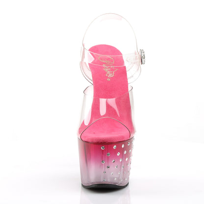 STARDUST-708T 7" Heel, 2 3/4" PF Ankle Strap Sandal w/RS Studded Bottom