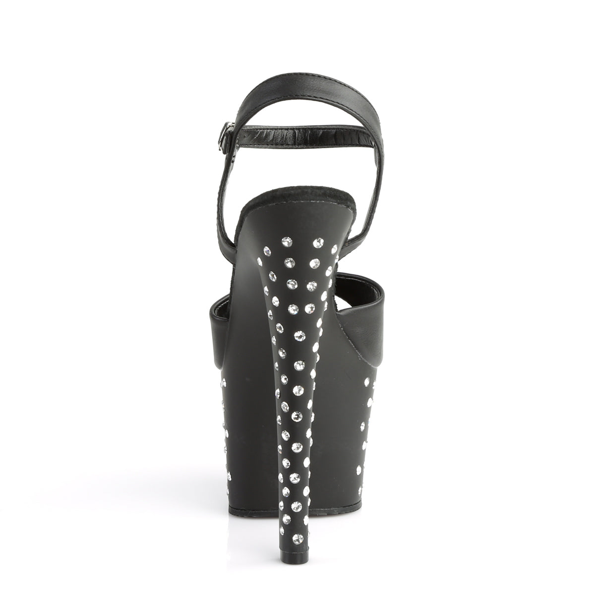 STARDUST-709 7" Heel, 2 3/4" PF Rhinestone Studded Ankle Strap Sandal