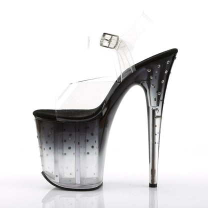 STARDUST-808T 8" Heel, 4" PF Ankle Strap Sandal w/RS Studded Bottom