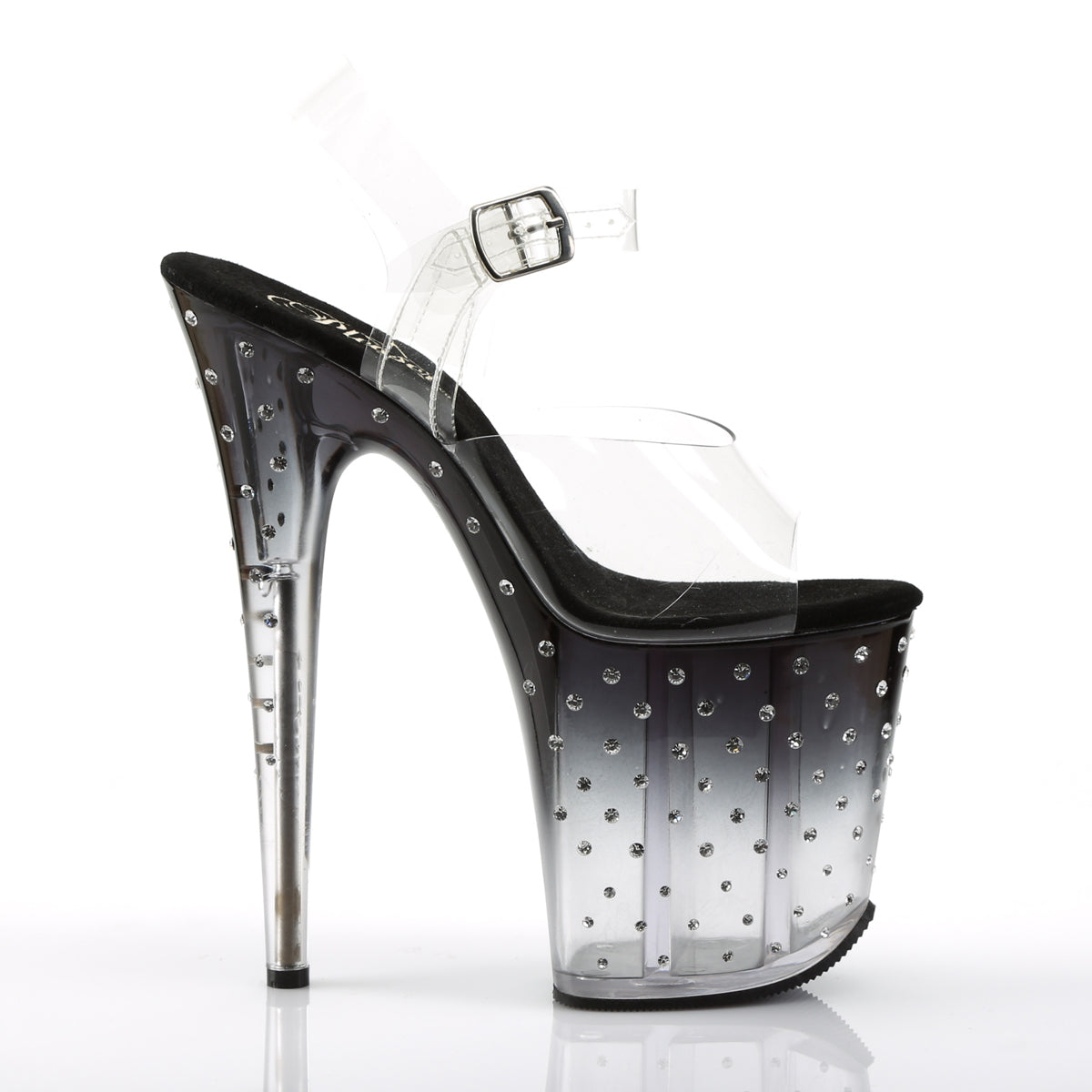 STARDUST-808T 8" Heel, 4" PF Ankle Strap Sandal w/RS Studded Bottom