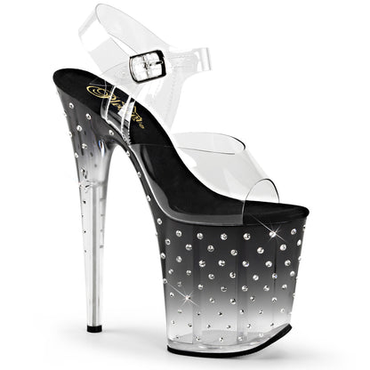 STARDUST-808T 8" Heel, 4" PF Ankle Strap Sandal w/RS Studded Bottom