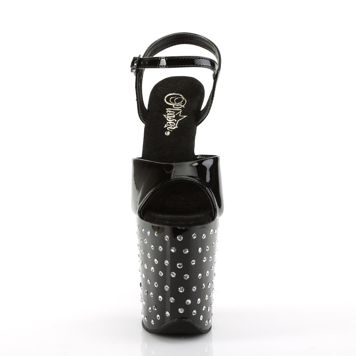 STARDUST-809 8" Rhinestone Studded Ankle Strap P/F Sandal