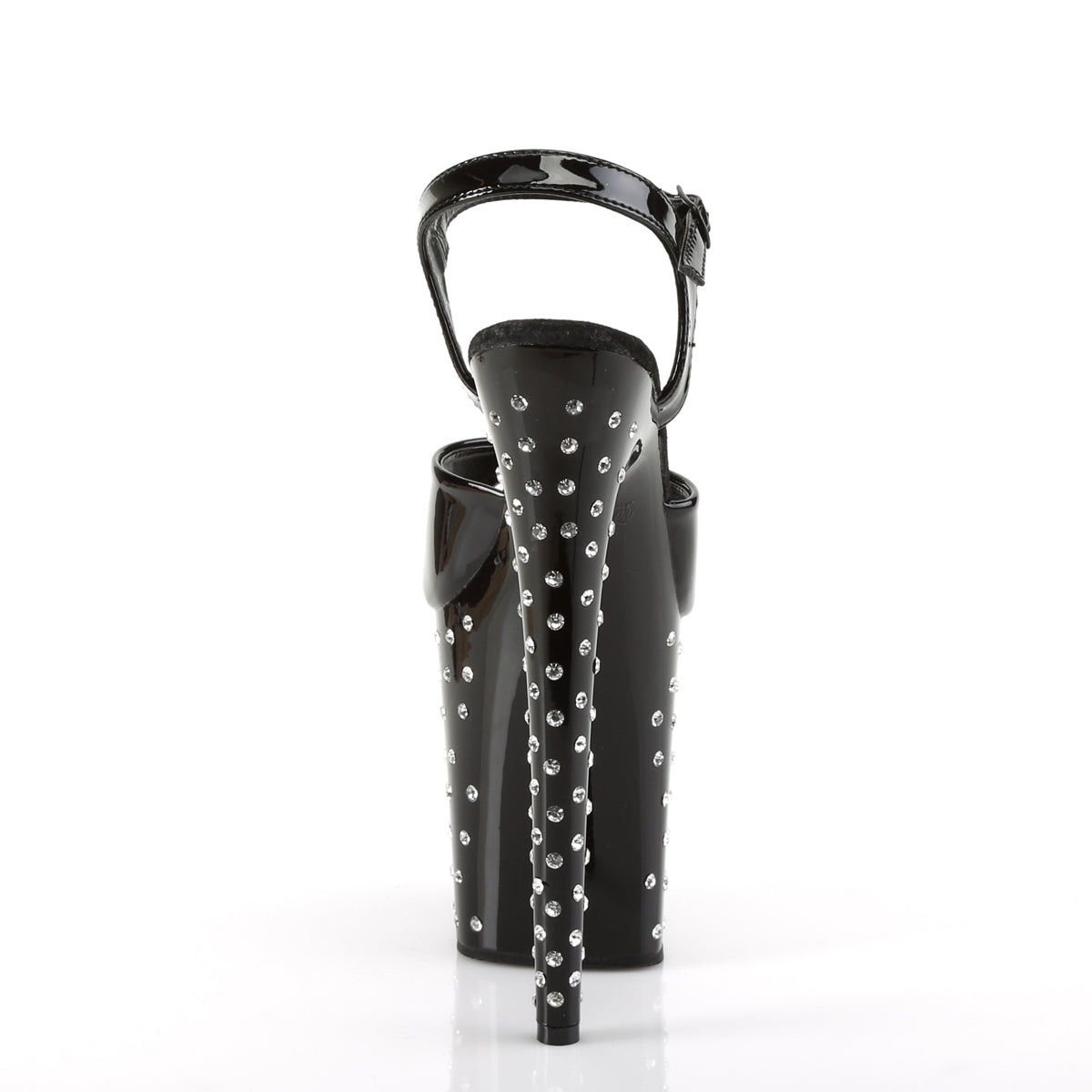STARDUST-809 8" Rhinestone Studded Ankle Strap P/F Sandal