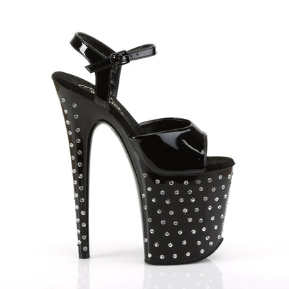 STARDUST-809 8" Rhinestone Studded Ankle Strap P/F Sandal