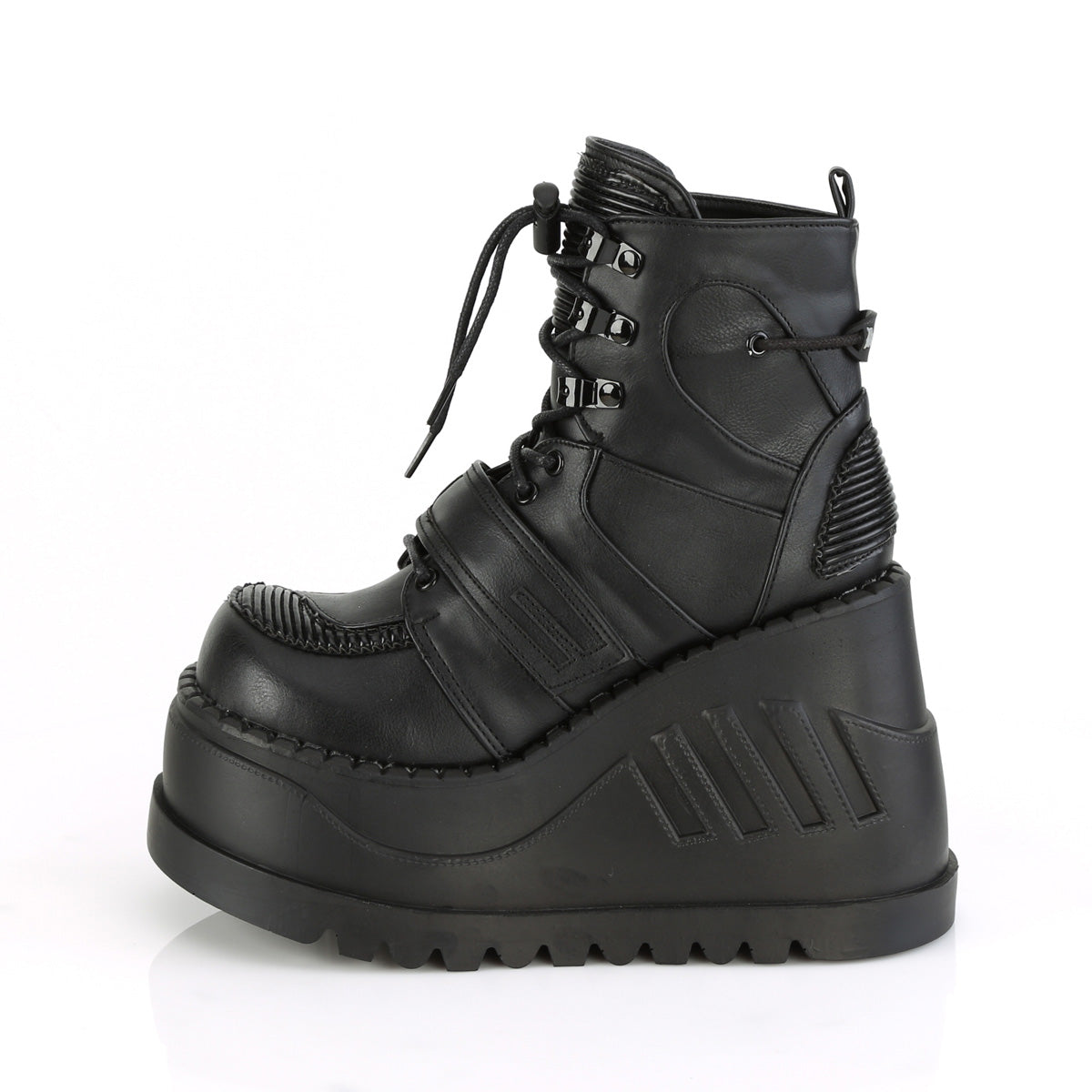 STOMP-13 4 3/4" Wedge PF Lace-Up Ankle Boot w/ Hook & Loop Strap