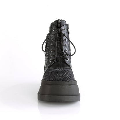 STOMP-18 *4 3/4" PF Lace-Up Wedge Bootie, Inside Zip