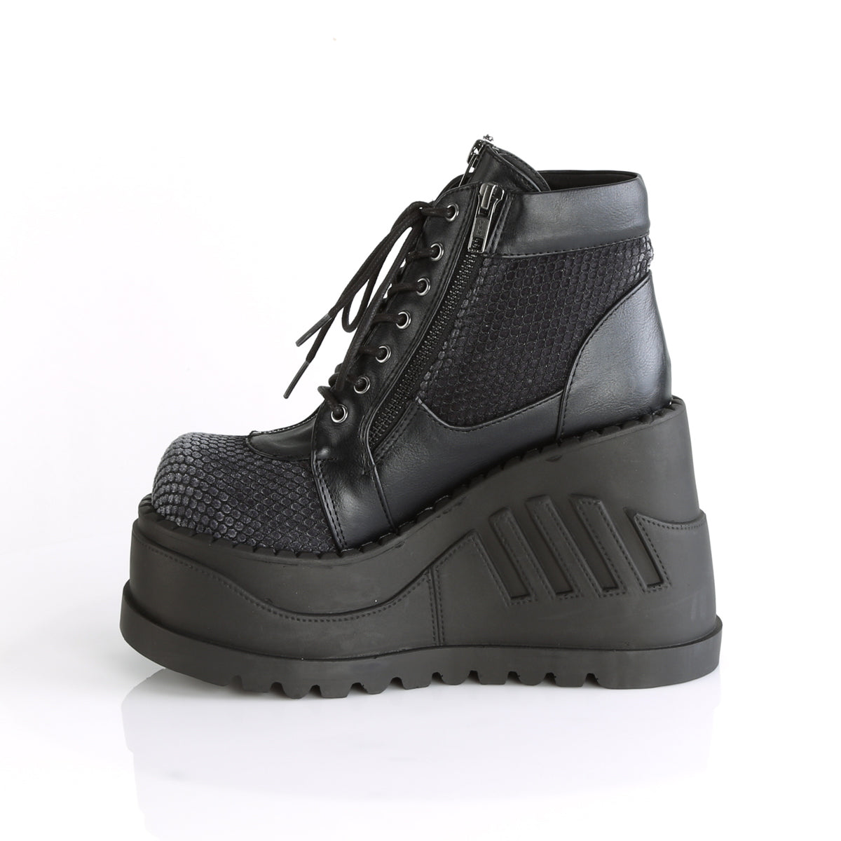STOMP-18 *4 3/4" PF Lace-Up Wedge Bootie, Inside Zip