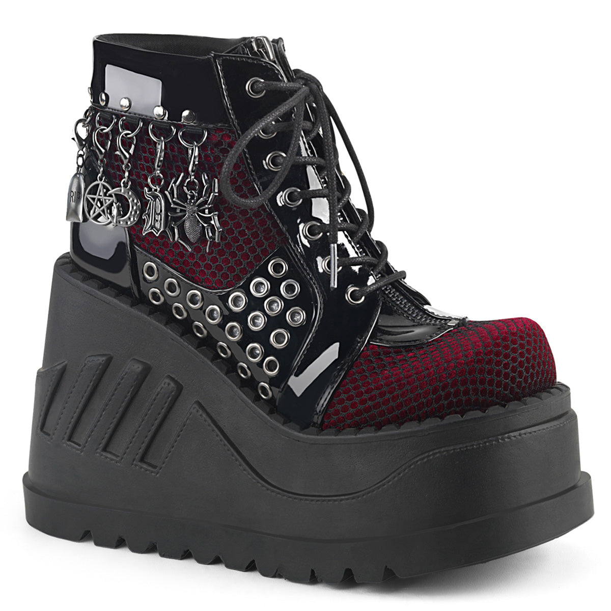 STOMP-18 *4 3/4" PF Lace-Up Wedge Bootie, Inside Zip