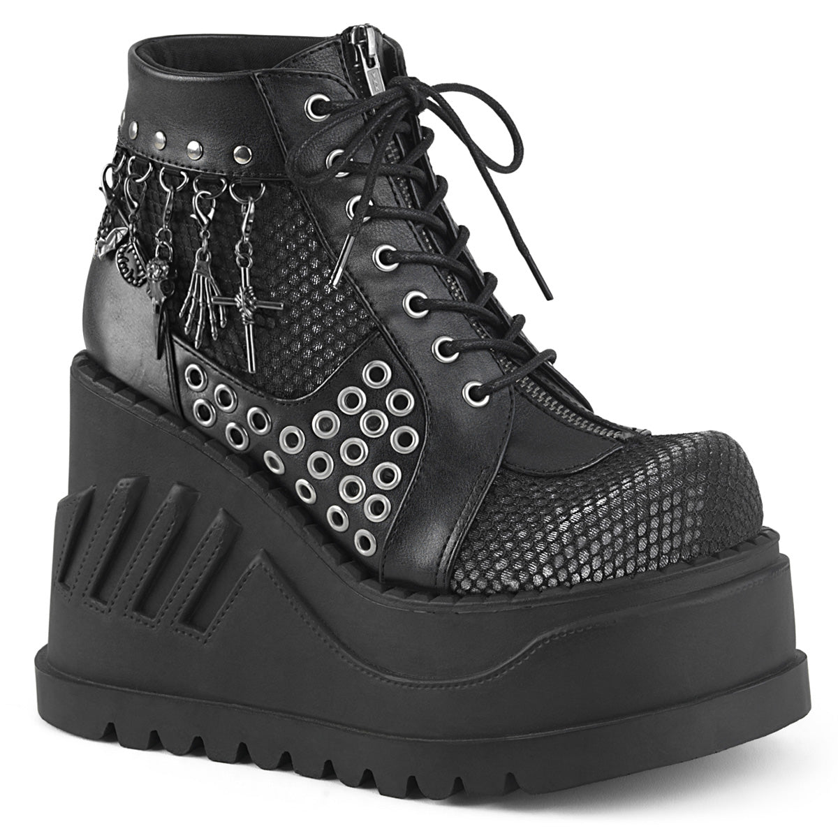 STOMP-18 *4 3/4" PF Lace-Up Wedge Bootie, Inside Zip