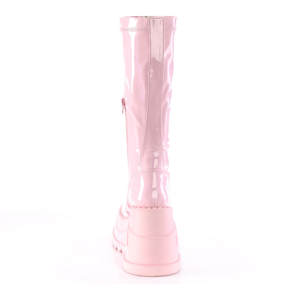 STOMP-200 *4 3/4" Wedge PF STR Knee High Boot, Back Zip