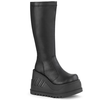 STOMP-200 *4 3/4" Wedge PF STR Knee High Boot, Back Zip