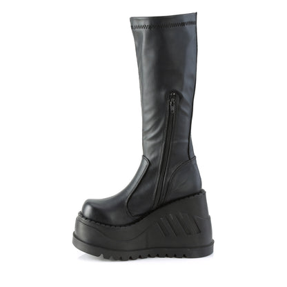 STOMP-200 *4 3/4" Wedge PF STR Knee High Boot, Back Zip