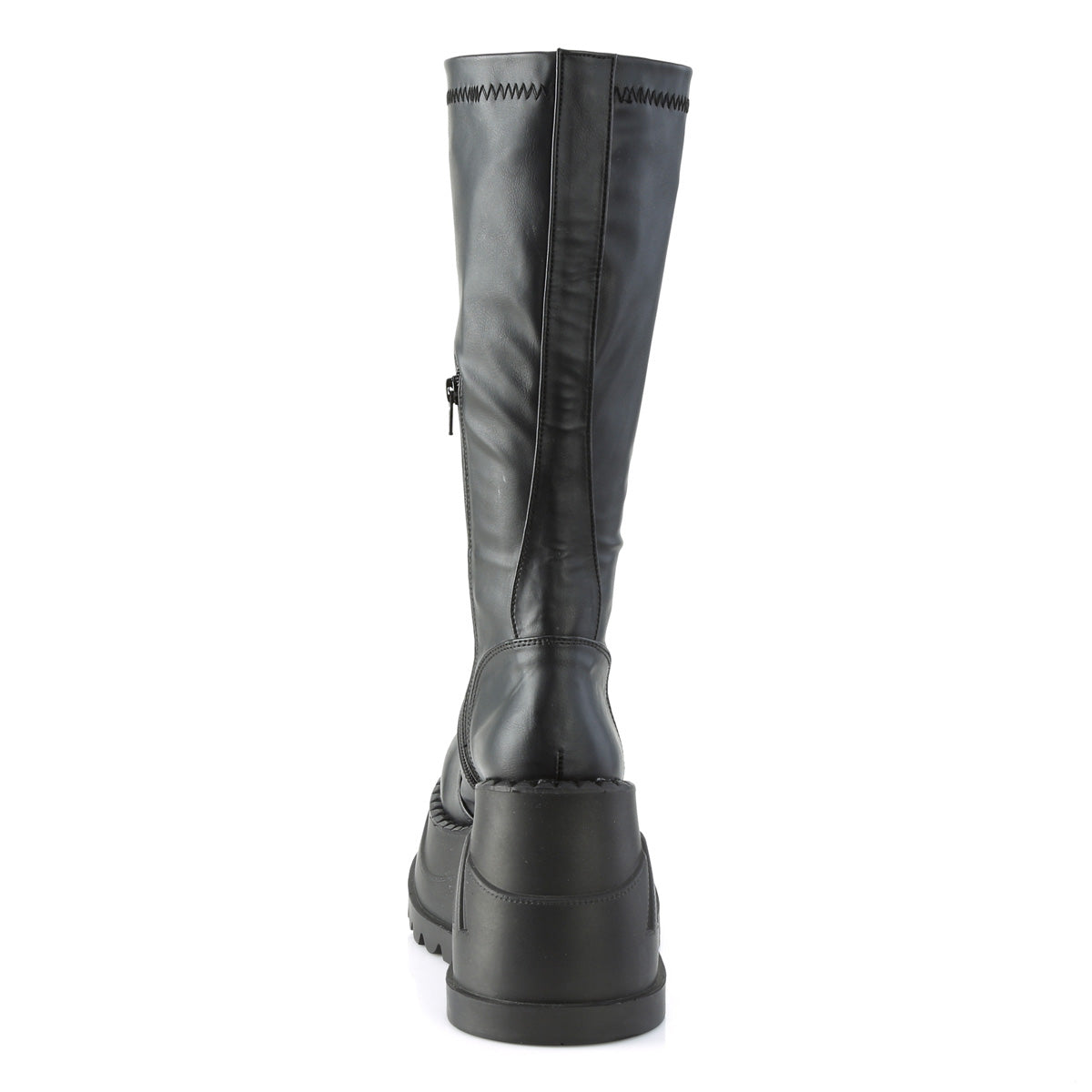 STOMP-200 *4 3/4" Wedge PF STR Knee High Boot, Back Zip