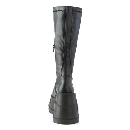 STOMP-200 *4 3/4" Wedge PF STR Knee High Boot, Back Zip