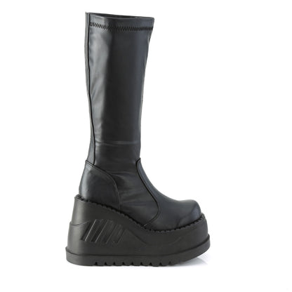 STOMP-200 *4 3/4" Wedge PF STR Knee High Boot, Back Zip