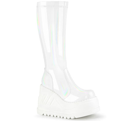 STOMP-200 *4 3/4" Wedge PF STR Knee High Boot, Back Zip