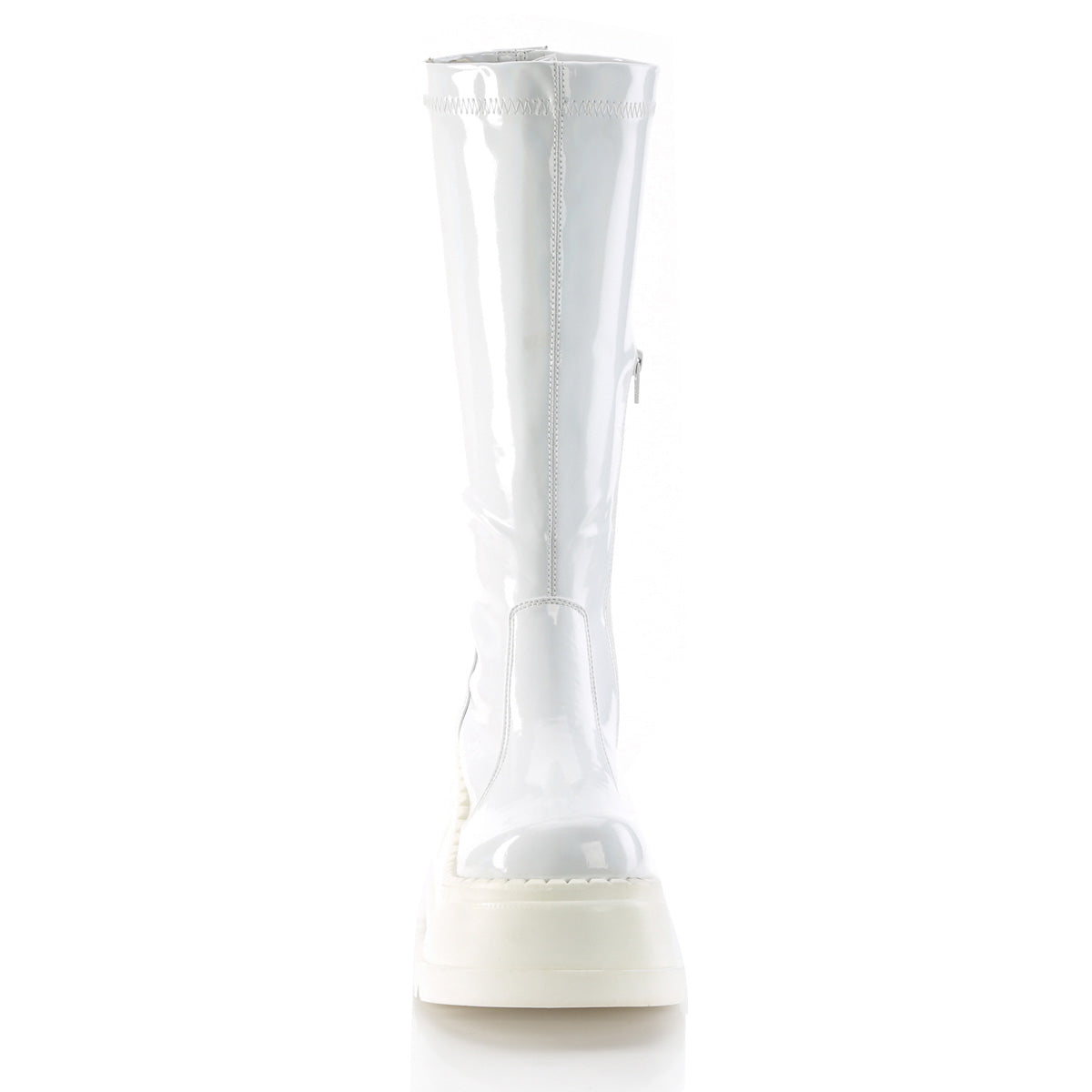 STOMP-200 *4 3/4" Wedge PF STR Knee High Boot, Back Zip
