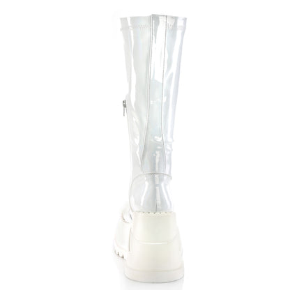 STOMP-200 *4 3/4" Wedge PF STR Knee High Boot, Back Zip