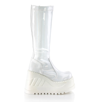 STOMP-200 *4 3/4" Wedge PF STR Knee High Boot, Back Zip