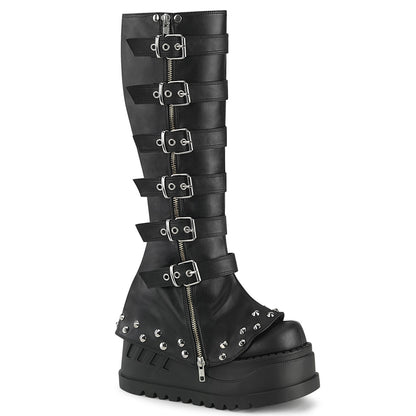 STOMP-223 4 3/4" Wedge PF STR Knee High Boot, Inside Zip
